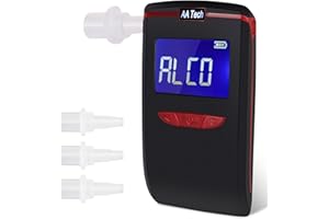 HooJtny Etilometro Portatile Certificato Professionale, Alcol Test Etilometro Portatile Digitale con 4 Boccagli, Sensore Semiconduttore E1