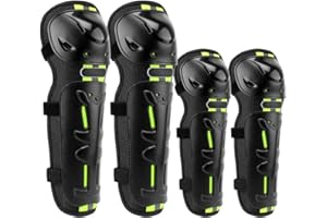 Wateralone 4 Pezzi Moto Motocross Ciclismo Gomitiere E Ginocchiere Protezione Parastinchi Set Nero per Adulti