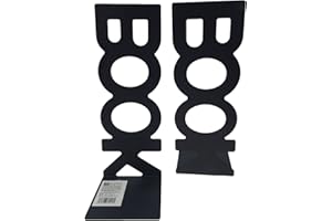 Winterworm Serre-livres verticaux en métal solide antidérapant pour la maison, le bureau, l'étude et les étagères (Noir)