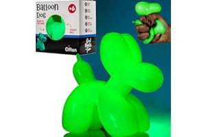 Gifton – Glow in the Dark DNA Stress Ball Balloon Dog - Squeeze Stress Relief Fidget Toy Anxiety Autism ADHD Bad Habits - Sensory Stretchy Rubber Ball - Gift for Kids and Adults Men Women Boy Girl