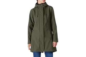 OUTDOOR VENTURES Damska kurtka przeciwdeszczowa, długa kurtka softshellowa z kapturem, damska kurtka przejściowa, płaszcz przeciwdeszczowy, kurtka funkcyjna, wodoszczelna, wiatrówka, kurtka turystyczna, oddychająca