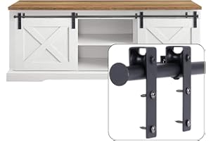 EGTink 120CM/4FT kit de hardware para corredera de granero,mini riel de puerta corrediza,kit de hardware para puerta colgante, armario de almacenamiento, muebles de televisión, armarios