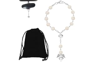 GEAANEN Auto-Rückspiegel Rosenkranz Kette, Anhänger Autospiegel Autozubehör Innenraum, Damen- und Herren-Autozubehör Innenraum, Geschenke für Autofahrer, Amulette, Auto-Glücksbringer(Silber)