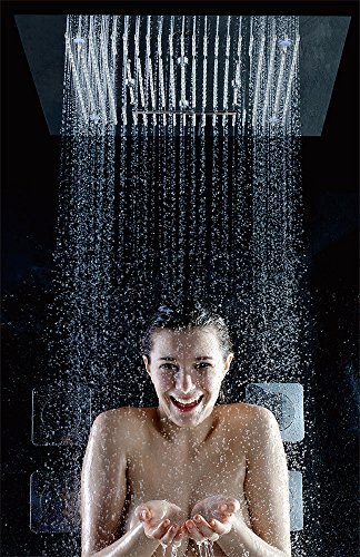Soho Edelstahl Regendusche 60 x 60 cm LED Wasserfall + Nebel mit Einbaurahmen - 8