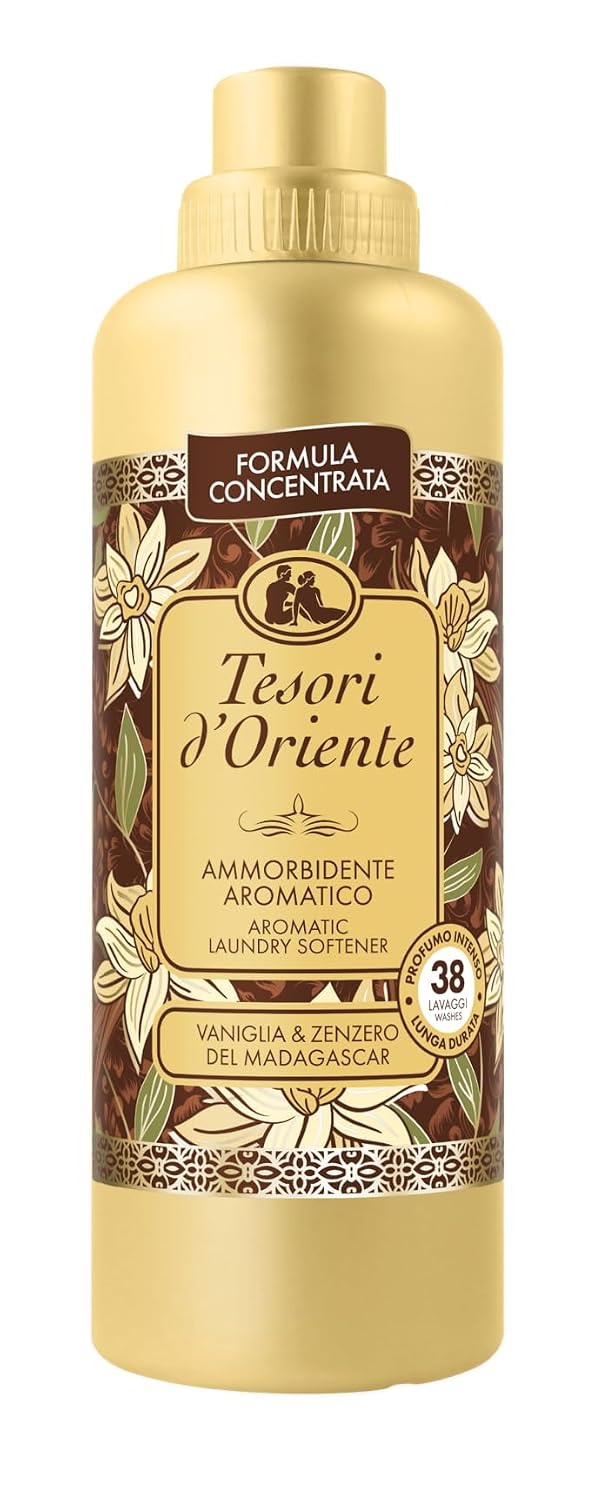 Tesori d'Oriente, Vaniglia e Zenzero del Madagascar Ammorbidente Concentrato per Lavatrice, Facilita la Stiratura, Aroma Intenso con Microcapsule di Profumo, Fino a 38 Lavaggi, 760 ml