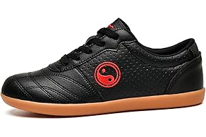 ForceRoute Chaussures de Taichi,Chaussures Art Martiaux,Chaussures de Taekwondo,Arts Martiaux Kung Fu Baskets Cuir,pour Homme et Femme,Unisexe,Léger,Non Slip,Respirant,pour Marche Fitness