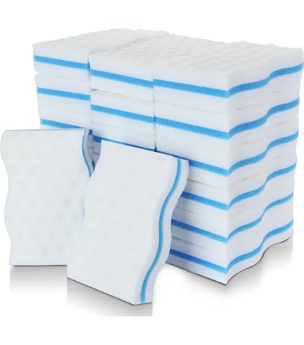 96 éponges Magiques En Mélamine Blanche - Nettoyage Physique Sans Produit, Ultra Denses, Pour Cuisine, Salle De Bain, Murs