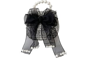 Balakaka Little Girls Bowknot Purse, Cute Sequins Princess Handbags with Pearl Chain, Mini Portable Purse Messenger Bag Birthday Gift for Girls Age 2-7