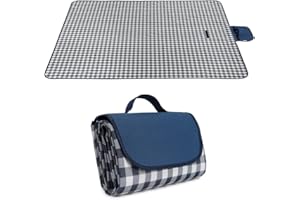 BoloShine Picknickdecke, 200 x 200 cm Stranddecke wasserdichte Sanddichte Picknick-Matte, Picknick Matte Campingdecke Wärmeisoliert mit Tragegriff für Picknick Strand Park Wanderungen(Blau)