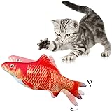 JWShang Electric Dancing Fish Cat Catnip Toy, Floppy Fish Cat Toy For Indoor Cats, Realistic Moving Cat Kicker Fish, Funny Pe