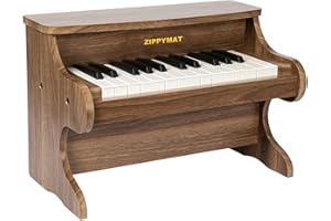 ZIPPY MAT Kinder Klavier Tastatur, 25 Tasten Digitalpiano für Kinder, Mini Musik Lerninstrument Spielzeug, Holz Klavier für Kleinkinder Mädchen Jungen