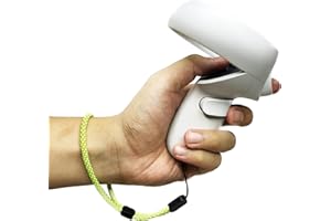 MUAGOCHIC Improved Replacement Reflective Wrist Straps for Oculus Quest 2 Gen Controller, Sturdy Comfy Adjustable Hand Strap for Oculus, Easy Attach White Resin Stopper for Oculus Controllers Green