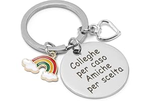 HIGHTOPUP Portachiavi idee regalo collega Portachiave regalo collega donna uomo colleghe amicizia Porta chiavi regalo per colleghi che va via grazie pensione regali per colleghe amica maestra