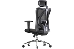 SIHOO M18 Ergonomic Office Chair, Computer Desk Chair with Adjustable Headrest and Lumbar Support, High Back Executive Swivel Chair for Home Office (Pure Black)