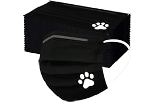 NCQIFEI 50 Pièces Adulte Jetable Protection Faciale 3 Couches Faciale Visage Tissu Impression Non-tissé Bandeaux Femme Confortable Anti-Poussière Respirable écharpe (E3)