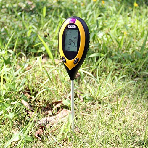 Dr.Meter Feuchtemesser Boden Feuchtigkeitsmesser Messgerät Garten Feuchtigkeitsmessgerät für Gartenbau, Landwirtschaft, Indoor Outdoor-Einsatz (4-in-1 Advanced Version). – Testbodenfeuchte, Boden pH-Wert, Bodentemperatur und Intensität des Sonnenlichtes Via Probe - 2