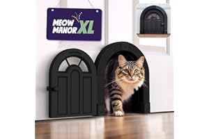 PURRFECT PORTAL Katzentür Innentür – Meow Manor Extra große Haustiertür, 26 x 28 cm, Keine Klappe, Katzentür für Katzen bis zu 13,6 kg, einfache Selbstmontage, sichere Installation in Minuten, kein Training