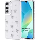 Microsonic Samsung Galaxy A16 Kılıf PrettyCharm Bow [Galaxy A16 ile Uyumlu Kılıf - G&uuml;m&uuml;ş]