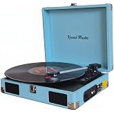 Record Master RM-311 Pikap - Mavi - T&uuml;m Plaklar İle Uyumlu - Priz ve PowerBanke Takılarak Kullanım - Universal İğneli (Mavi)
