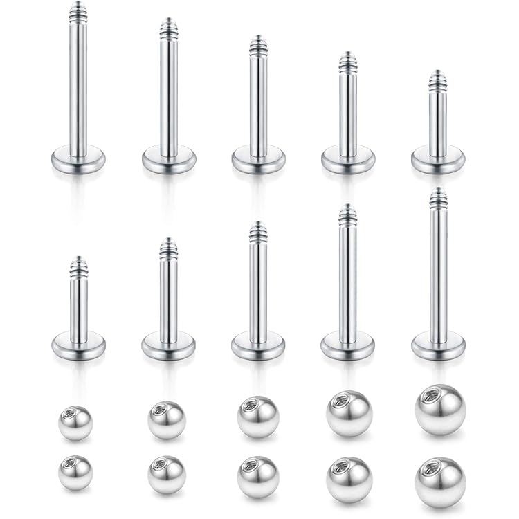 6 Paires Boucles D'Oreilles Spirale Helix - Acier Inoxydable 1.2mm - 10mm