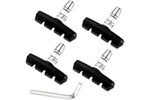 CNCLOL 2 paia Pastiglie Freni V-Brake Impostati con Dadi e Spessori, Bicicletta Pattini per Blocco Freno V 70mm/55mm per Bici da Strada, Mountain Bike - Blu/Nero/Rosso/Blu+Nero/Rosso+Nero