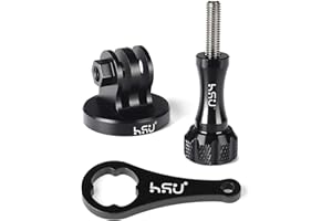 HSU Aluminium Stativ Halterung Adapter mit Schraube für GoPro, Tripod Mount Adapter für Osmo Action 5/4/3 und Insta 360 Ace Pro 2 (Schwarz)
