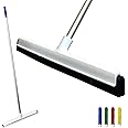 Colour Coded 46cm Floor Squeegee Mop with 120cm Aluminium Handle | Quick Drying Wet Room Floor Squeegee Heavy Duty | Double Foam Squeegee Blade Floor Wiper for Bathroom, Kitchen, and Shower (Blue)