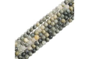 ACYUNLEI Naturstein 6mm Grüner Grasachat Runde Kristall Energie Stein Perlen lose Edelstein DIY glatte Perlen für Armband Halskette Ohrringe Schmuck machen