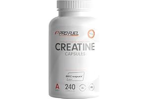 ‎PROFUEL Creatin Kapseln 240x mit 850mg Creapure® Kreatin Monohydrat - hochwertiges Creatine Made in Germany - optimal hochdosiert mit 3000 mg reinem Creatin pro Tag - laborgeprüft mit Zertifikat - 100% vegan
