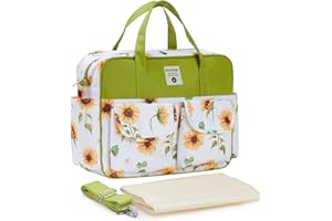 SONARIN Stylish Large Capacity Baby Changing Bag, Waterproof Portable Travel Changing Bag, Shoulder Bag, Handbag, Baby Bag with Shoulder Straps & Changing Mat