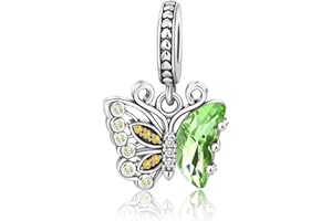 NUNUYAYA Perles Charms Argent Sterling 925 Breloque Pendentif Flower Clips Brithday Friends Heart Bead Compatible pour Femmes Filles Européen Bracelets Colliers