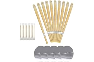 LORSENG 25 Piece Set of Natural Beeswax Ear Candles, Beeswax Ear Candles Kit, Beeswax Ear Candles for Blocked Ears with 5 Protective Disks+10 Cotton Swab for Health Care of Blocked Ears (Yellow)