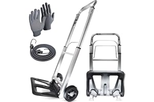 WMR Heavy Duty Aluminium Folding Hand Truck Trolley | Multi-Purpose Sack Barrow Cart | Compact, Lightweight & Durable Aluminium Trolley for Home, Office, Warehouse, Travel | 90kg Max Load Capacity