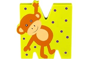 Wooden Letters by Orange Tree Toys, Letter M for Monkey - Alphabet Animals Letters for Personalised Baby Name, Toy Box, Door, Wall Decorations - Safari Nursery Decor, Boys Girls Bedroom Accessories