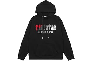 FANGER Trapstar Hoodie Uomo Cotone con Trapstar Ricamato Lettere con Cappuccio e Tasche Sport Soft Warm Manica Lunga Felpa