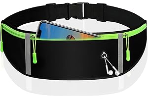 JOWRUN Riñonera Running, Cinturón Deportiva Impermeable para Deportes o Viaje al Aire Libre，Cinturón para Correr Ajustable con Tiras Reflectantes para Movil 7 Pulgadas Universal