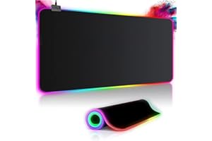 OUTLET COMPUTER OUTSIDER Outlet Computer RGB Tappetino Mouse Gaming - Grande Tappetino per Mouse LED XXL 800x300mm, 14 RGB Effetti Luce Mouse Pad da Gioco Base di Gomma Antiscivolo per Tastiera, Laptop Nero