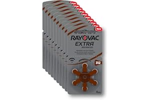 60 Rayovac Extra Advanced Nr 312 Hörgerätebatterie Zinc Air (P312 PR41 ZL3) mit 2 Stück LUXTOR® Reinigungstücher für Hörgeräte und Otoplastiken
