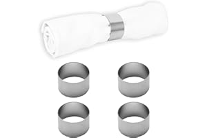 Echtwerk Serviettenring-Set aus Edelstahl, Kreis-design, Serviettenhalter, Serviettenschnallen, Universal, Tischdekoration für Hochzeiten, Ø 4 cm, Silber-Edition, 4 teilig