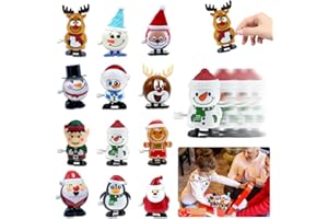 WDKXCN Aufziehspielzeug Weihnachten 12 Stück, Spielzeug Aufziehfigur Weihnachten, Aufziehfiguren Weihnachten, Pinguin Rentier Weihnachtsbaum Schneemann Weihnachtsmann, Geschenk für Baby Kinder