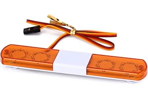 KEEDA LED Police Flash Light Bar for 1/10 1/8 1/12 RC Model Car Truck WPL D12 HSP TRX4 Tamiya CC01 D90 Axial SCX10 (Yellow)