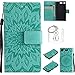 Produktbild für Sony Xperia XZ1 Compact Hülle,Geprägte Muster Handy hülle / Tasche / Cover / Case für das Sony Xperia XZ1 Compact PU Leder Flip Cover Leder Hülle Kunstleder Folio Schutzhülle Wallet Tasche Etui Standfunktion Kredit Kartenfächer+Schlüsselanhänger (T) (2)