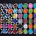 Cosecelia 48 UV Gel Glitter Nail Art Design Nail files Brushes Nail Glue Nail Art False Nail Tips Set