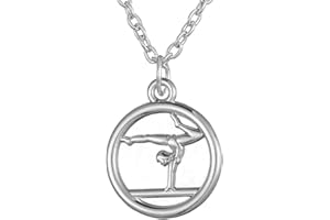 TEAMER Gimnasia Colgante de moda Gimnasia Collar Deporte Bailarina Joyas para Mujeres Niñas para Cumpleaños Navidad