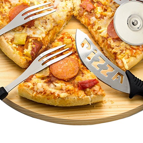 Oramics Pizza Set 10-teilig bestehend aus Pizzabrett, Besteck und Pizzaschneider - 5