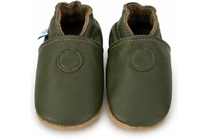 Dotty Fish Soft Sole Leather Baby Shoes - Barefoot, Non-Slip, Unisex | Lightweight, Breathable, Flexible, Elasticated ankles,