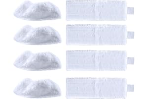 iAmoy Ersatz Mikrofaser Wischpads Tuchset Kompatibel mit Kärcher EasyFix SC2,SC3,SC4,SC5 Dampfreiniger,4 Breitboden Tuch + 4 Handdüse