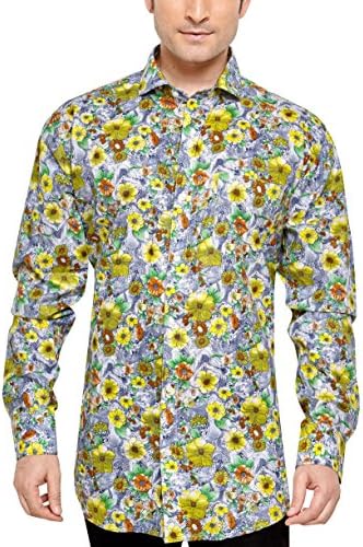 JAMES WHISTLER Men's Regular Fit Classic Long Sleeve Casual Shirt XXL