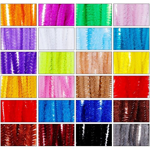 Faburo 237pc Pfeifenreiniger Chenilledraht Bunt Biegeplüsch 6 MM x 30 CM für Kinder Basteln Zum Deko