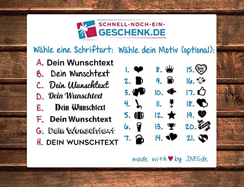 Flaschenöffner aus Holz mit Gravur (Text + Motiv) (einseitige Gravur) - 2